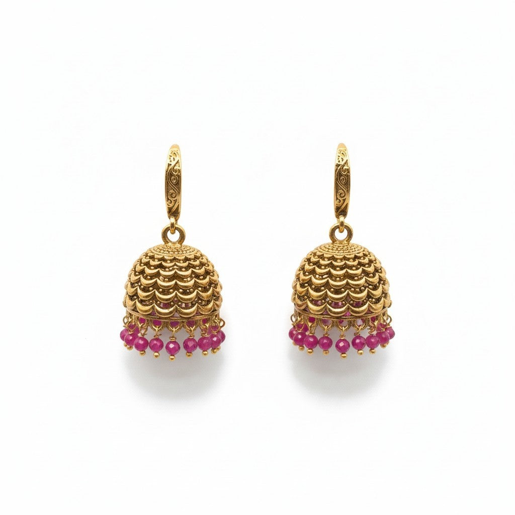 Jhumka Burgundy Medium
