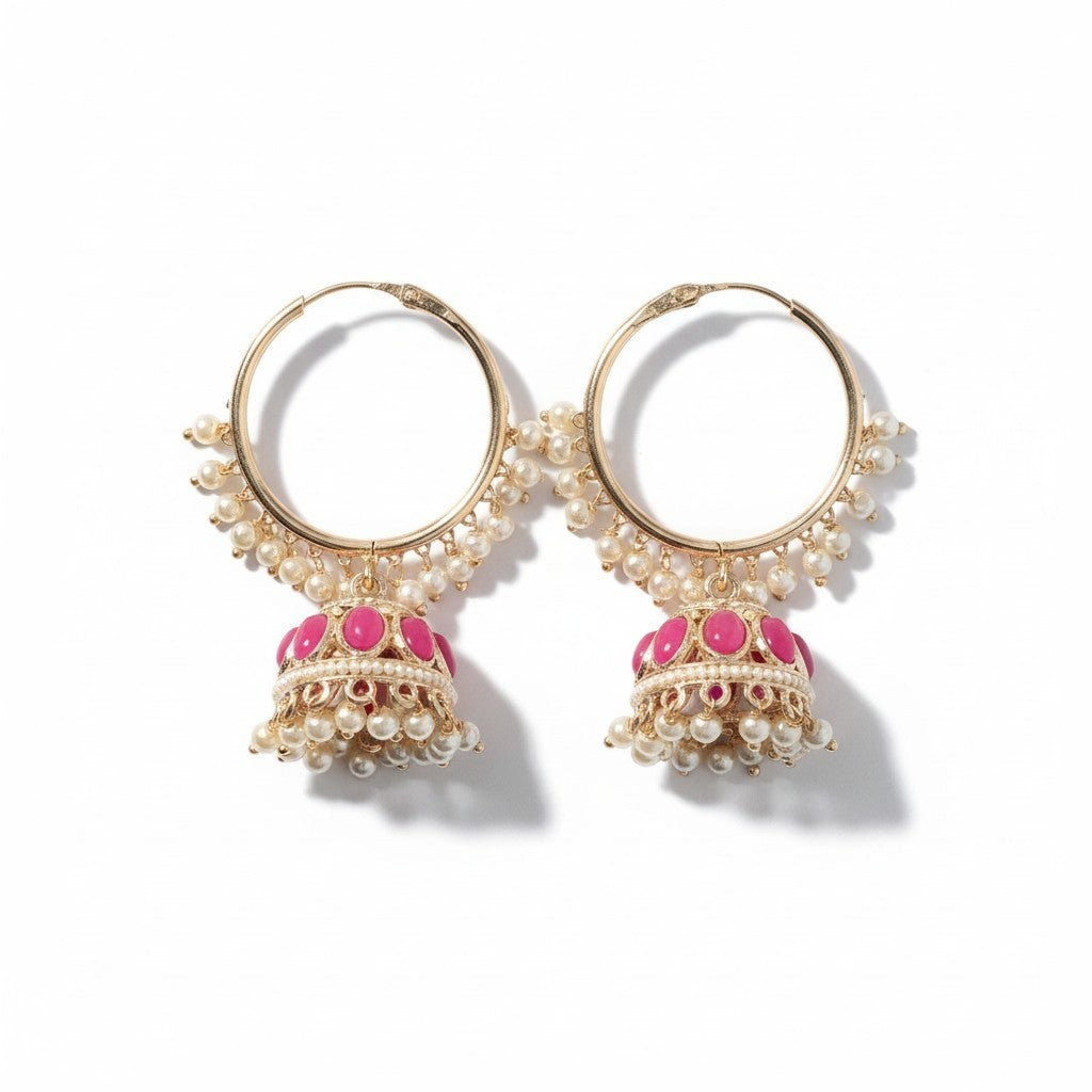 Kundan Jhumka Pink