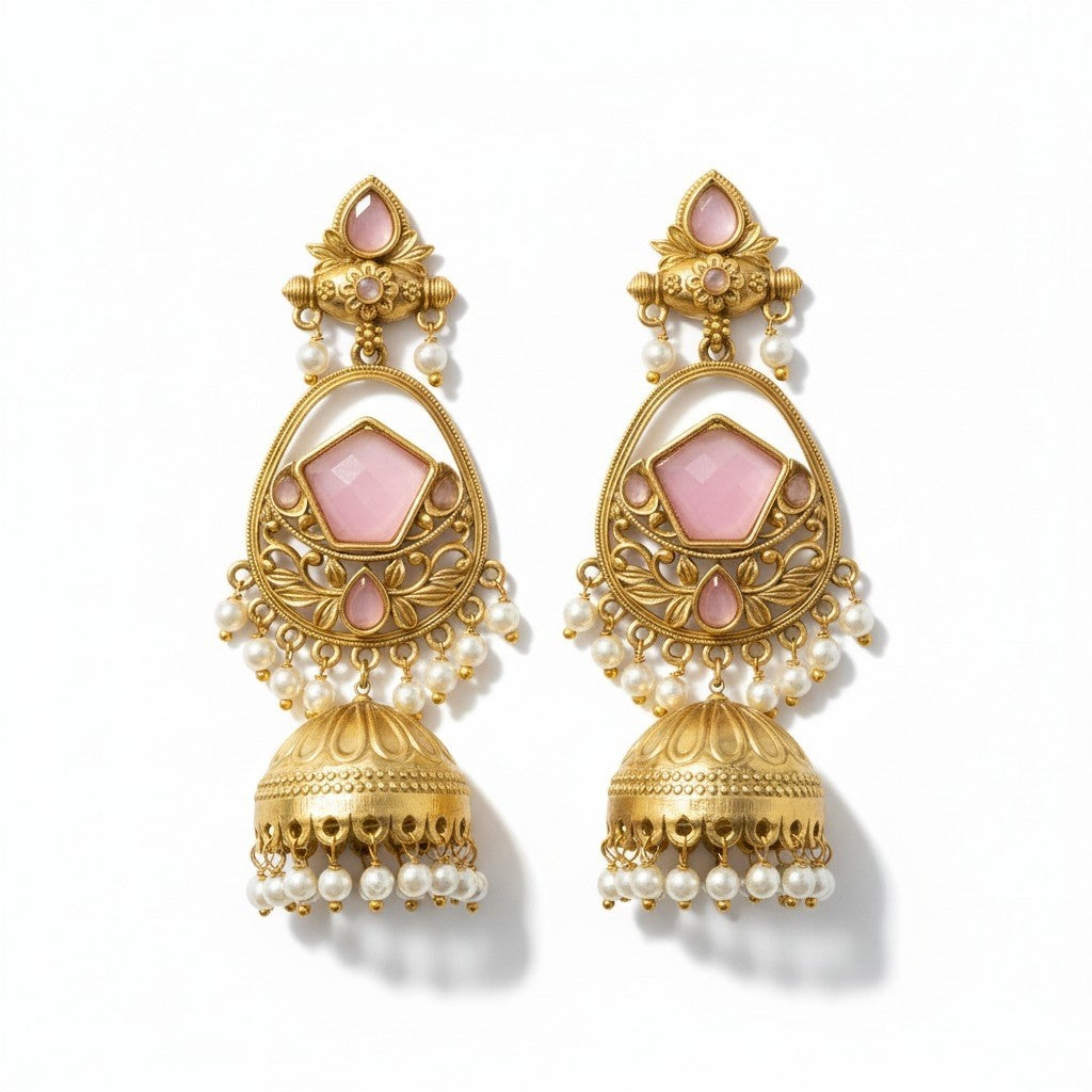 Pink Oversized Jhumka