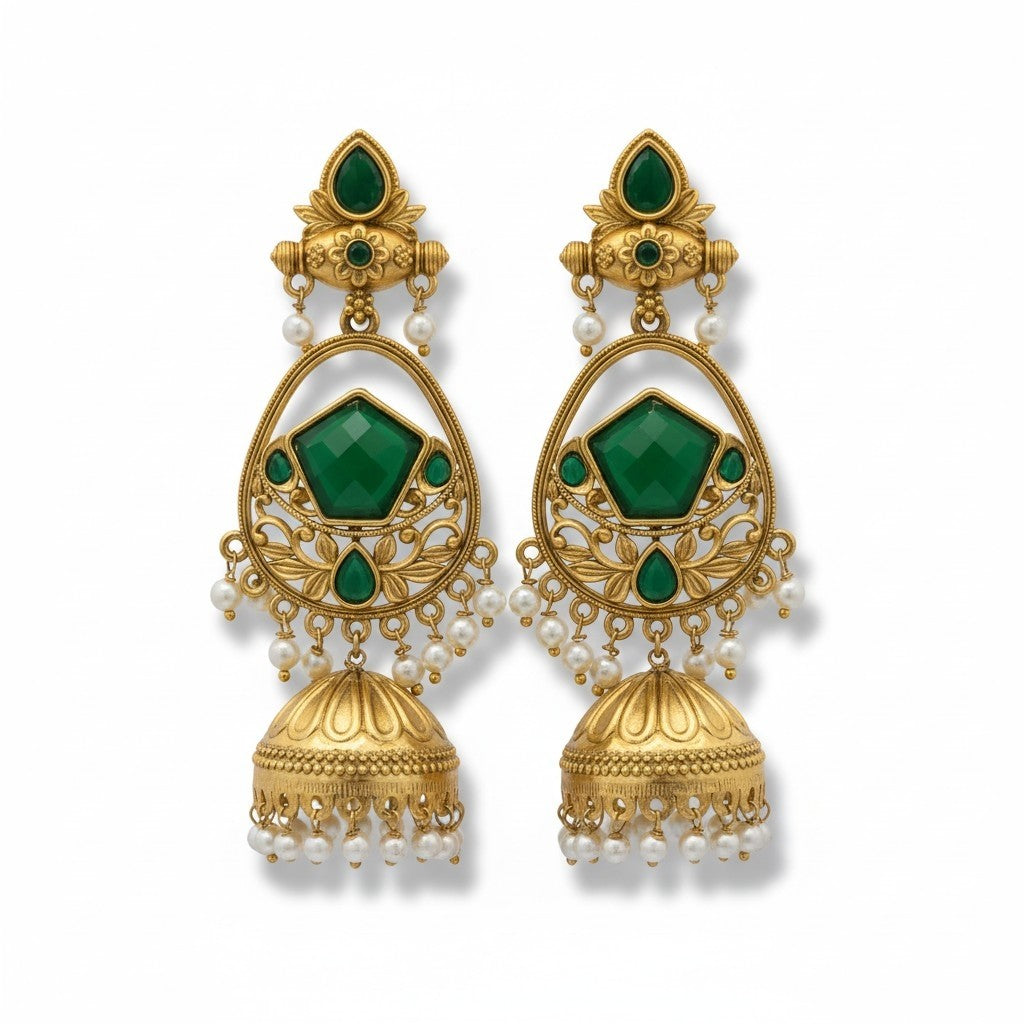 Oversized Green Jhumka