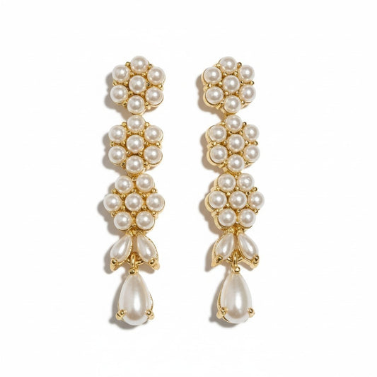 Pearl and Ruby Stone Earrings