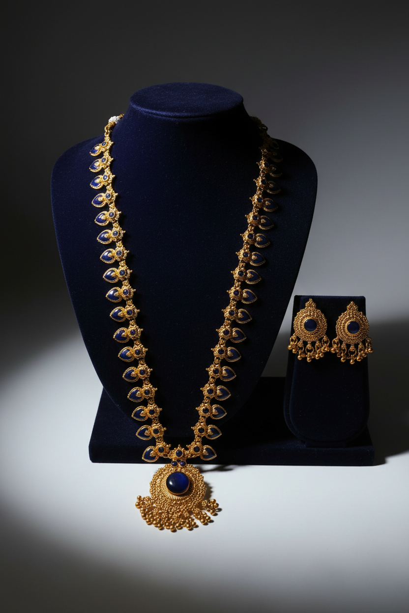 Matte Finish Navyblue Necklace