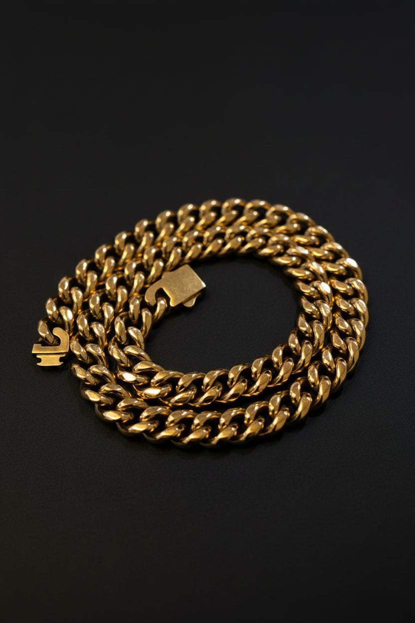 Hip Hop style 18k PVD Gold Plated Mens Chain/12mm/20nch