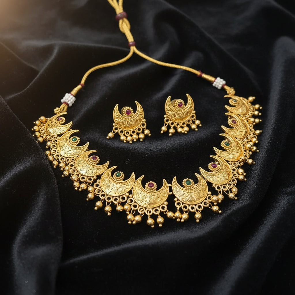Gold Plated Chandra Necklace