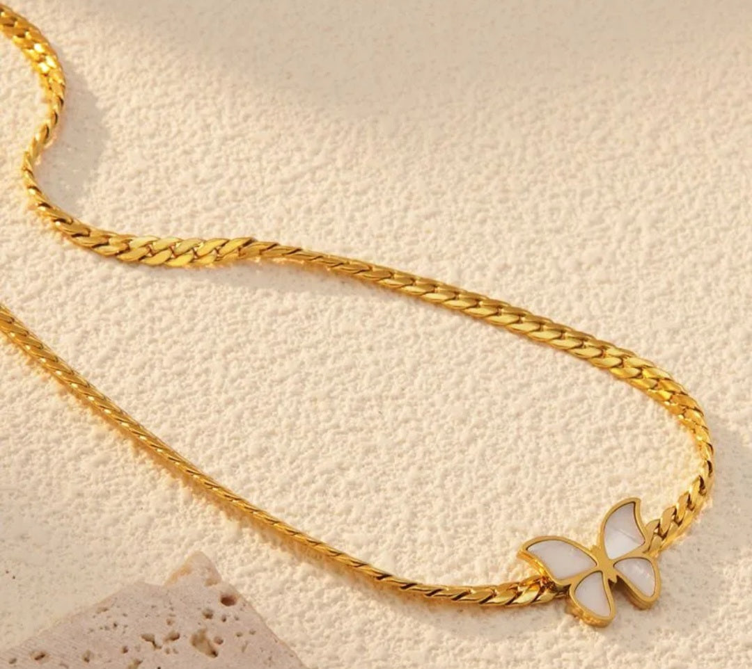 Butterfly Necklace 18K Plated Waterproof
