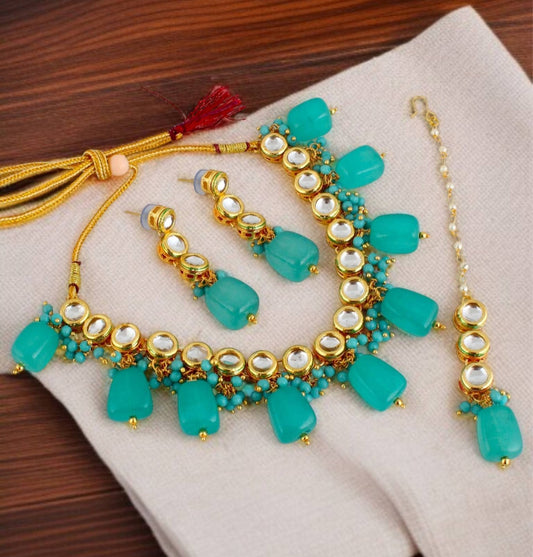 Meenakari Kundan Blue Chocker