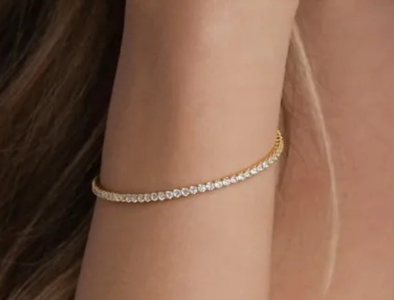 Zircon Tennis Chain Bracelet Stainless Steel