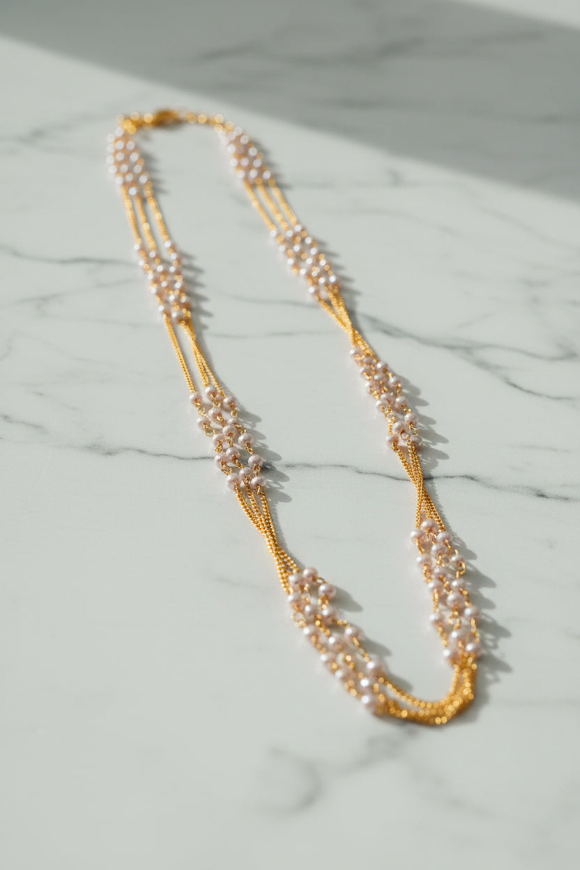 3-Layer Layered Pearl Mala / Necklace