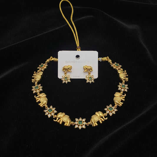 Elephant Motif Necklace Set