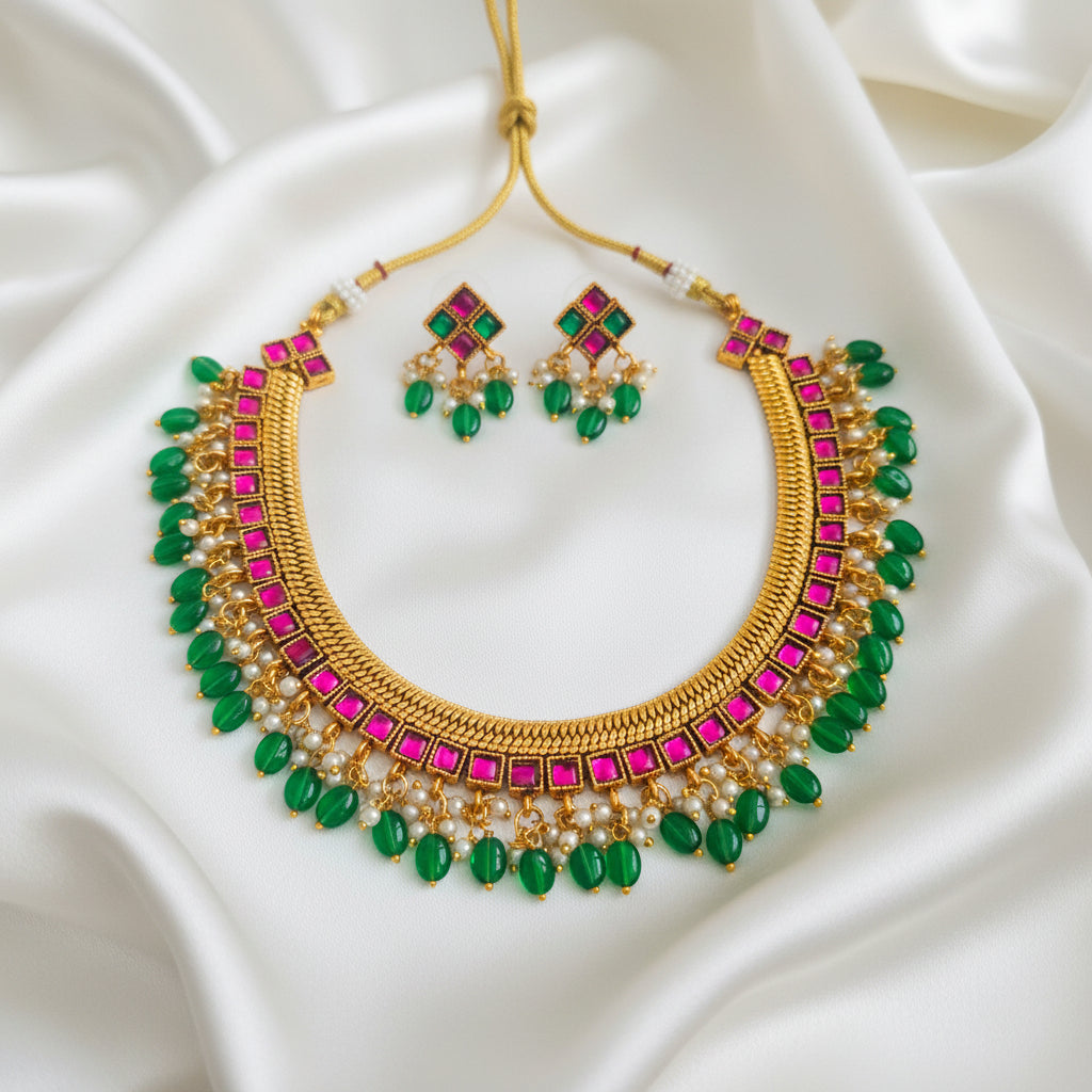 Kundan Necklace Multicolour