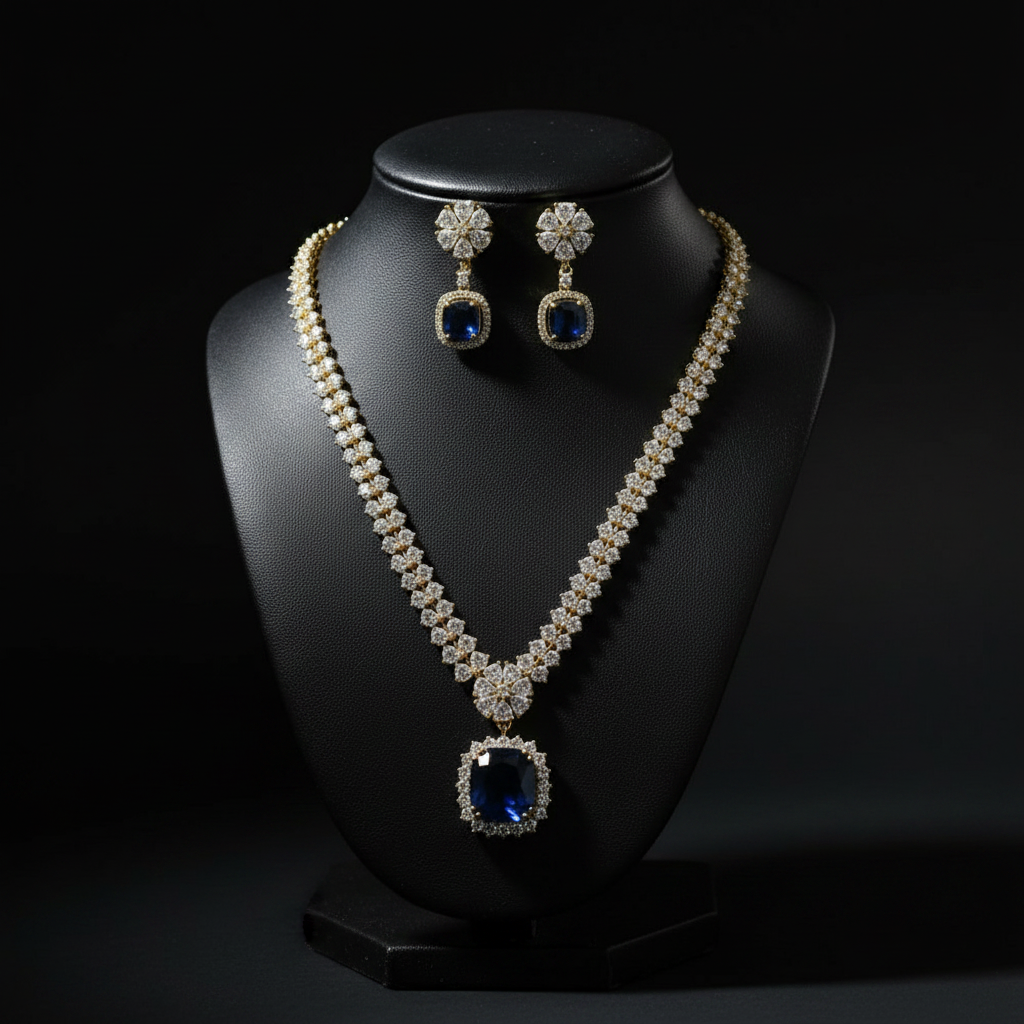 AD Blue Pendant Necklace