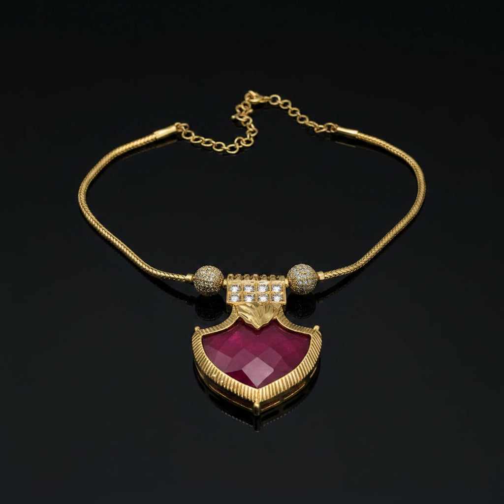Traditional Red Palakka Necklace