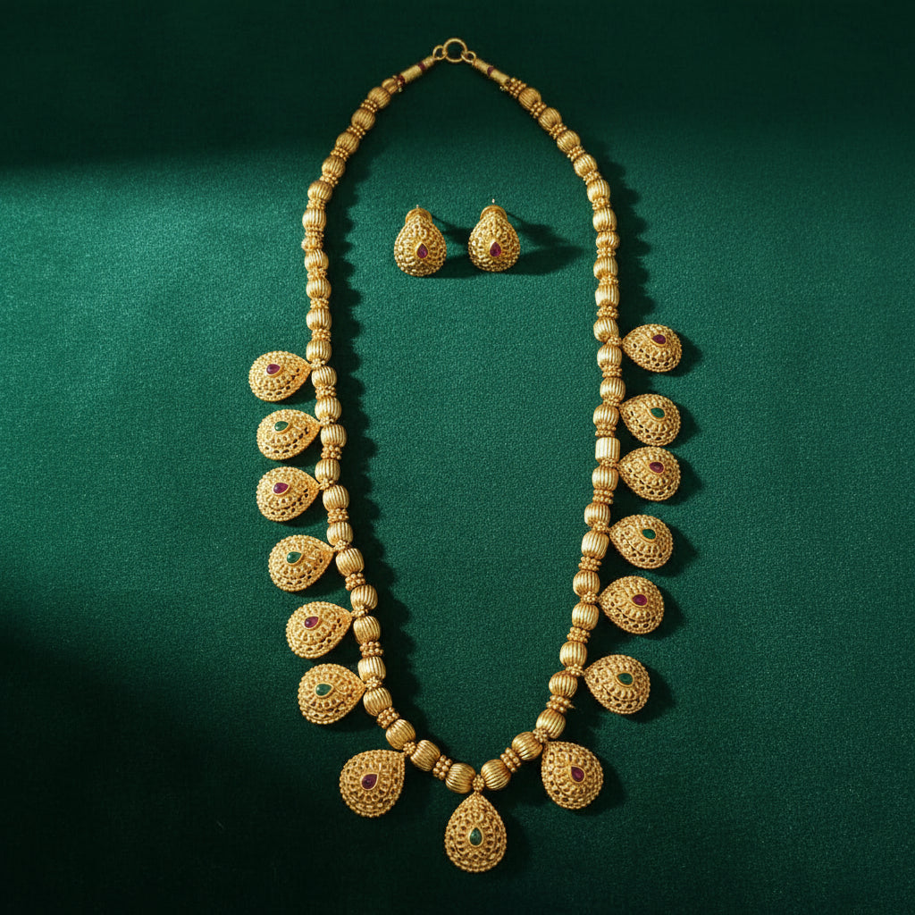 Multicolour Gold plated Long Necklace