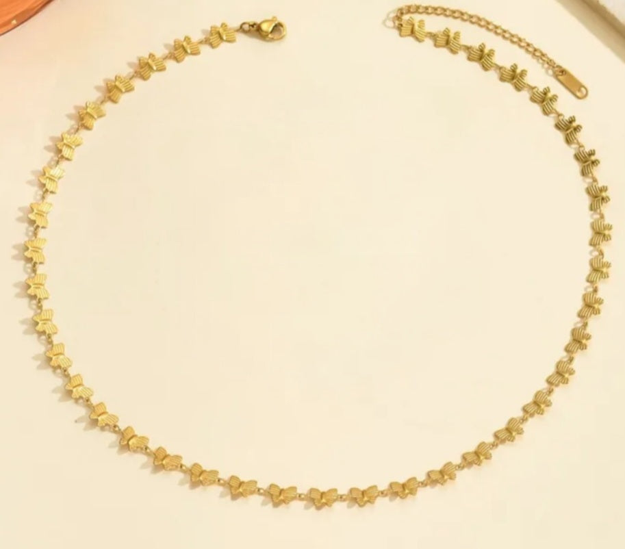 18K Gold Plated Butterfly Necklace waterproof