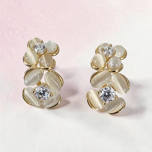 Pearl and Stone Cream Stud