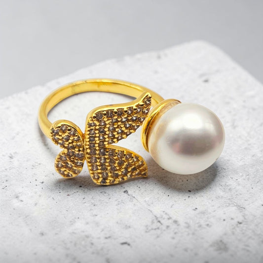 Butterfly Pearl Ring