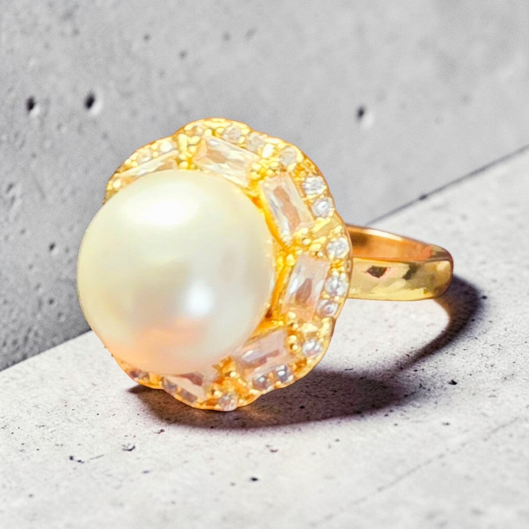 AD Pearl Finger Ring