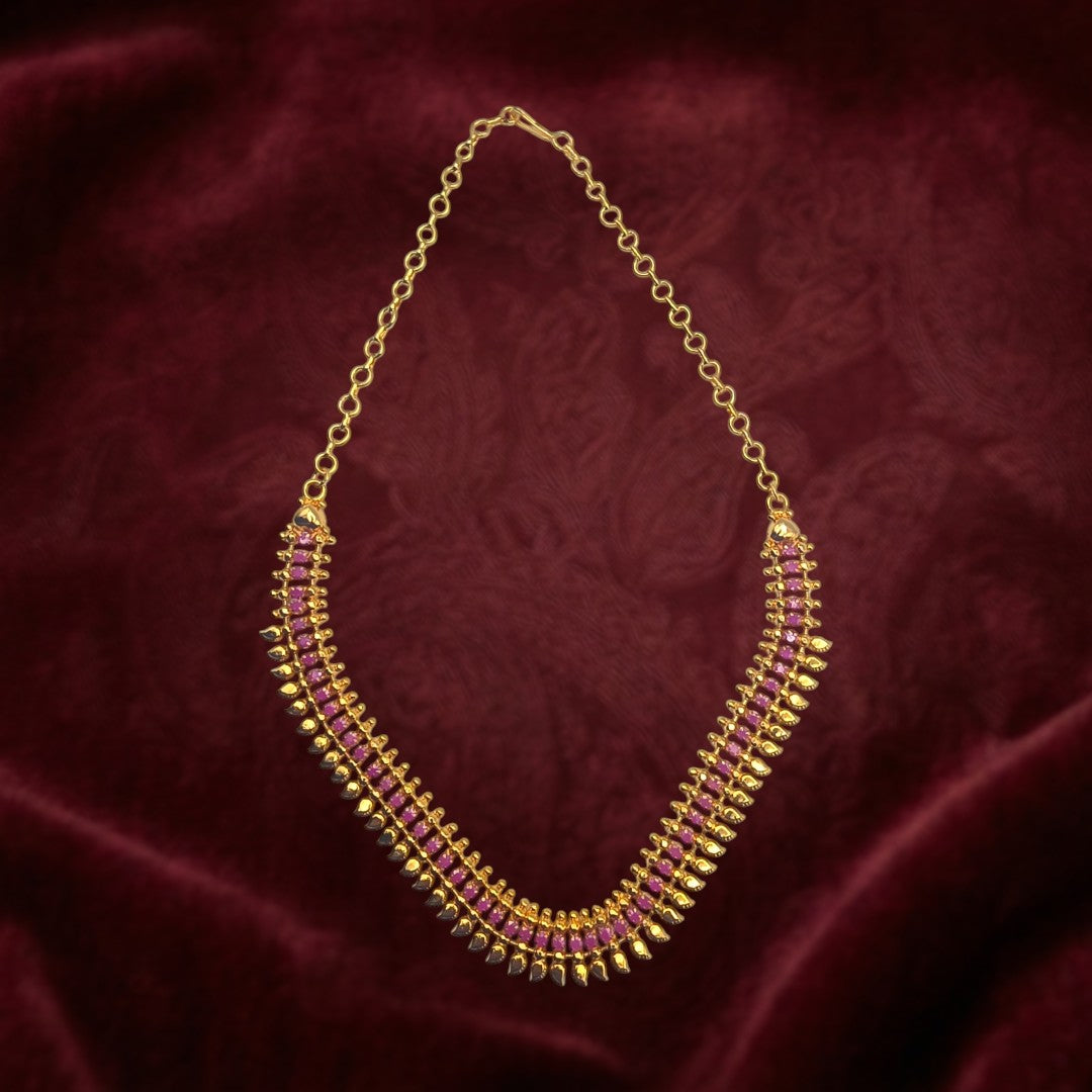 Gold and Pink Kerala Jewellery
