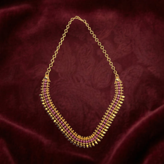 Gold and Pink Kerala Jewellery