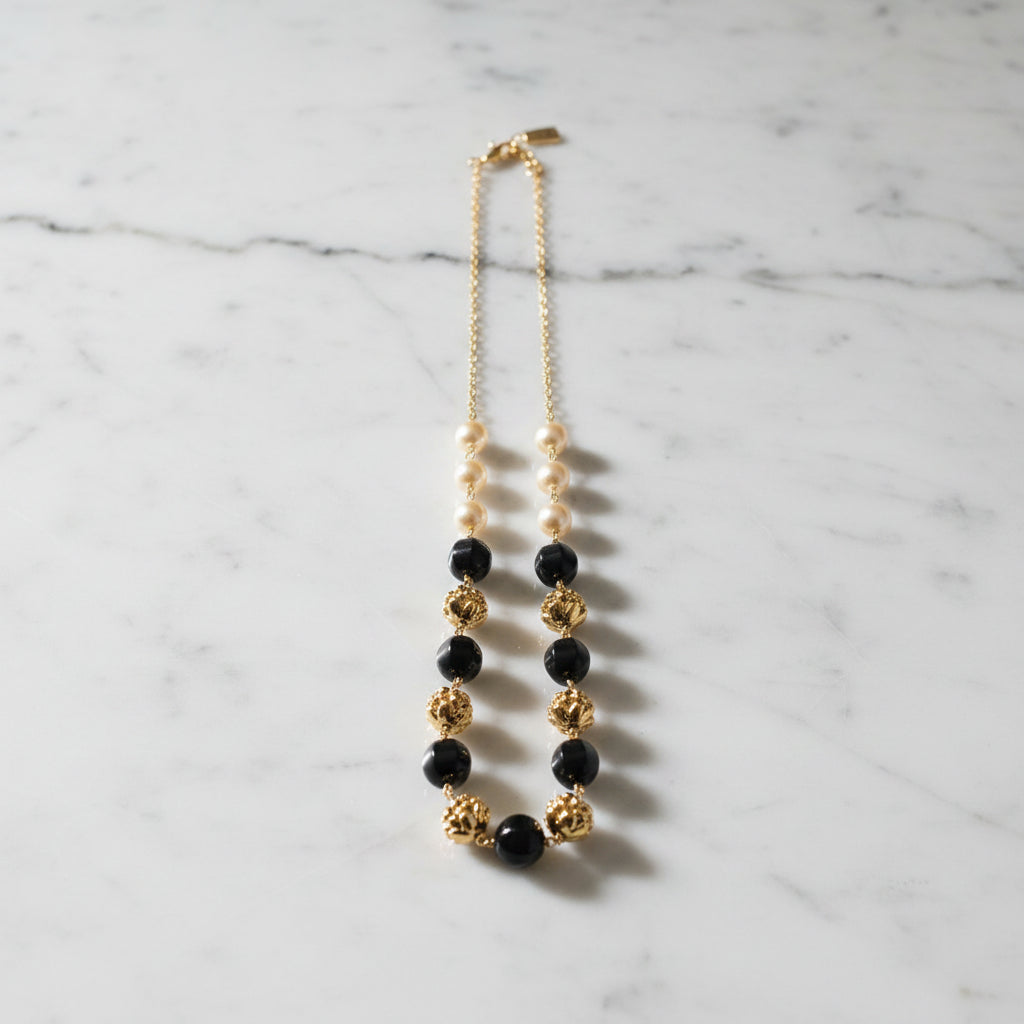 Stone and Pearl Necklace