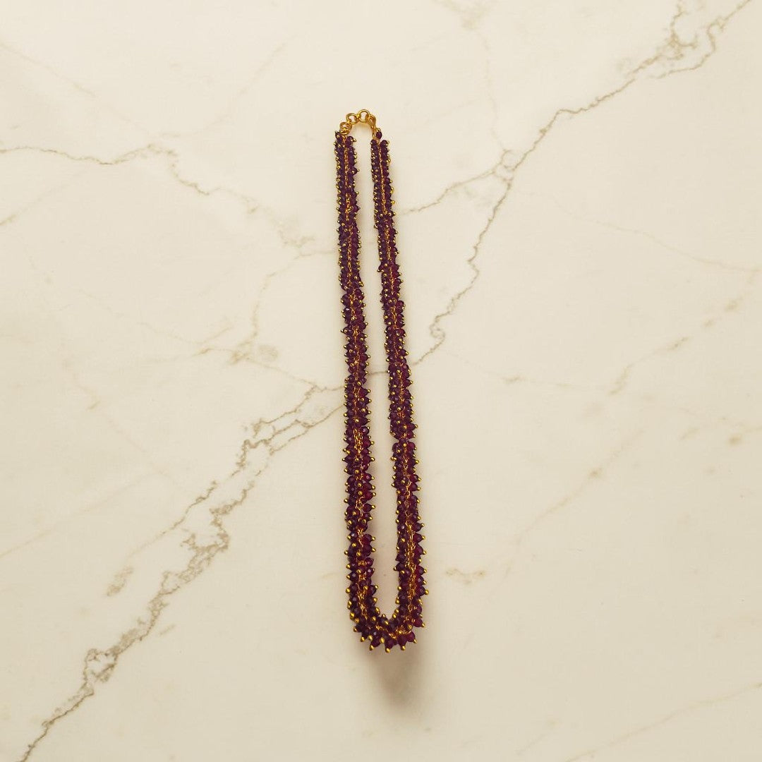 Pearl Necklace/Maroon,Multicolour,Black