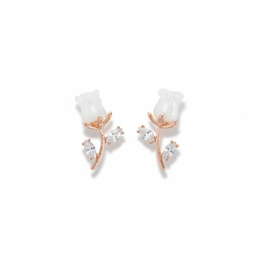 Flower Pearl and Stone Stud
