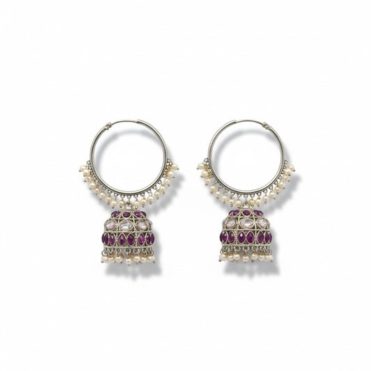 Purple Jhumka Earrings
