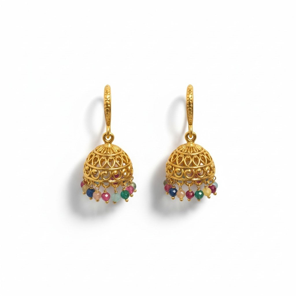 Gold Multicolour Jhumka (small)