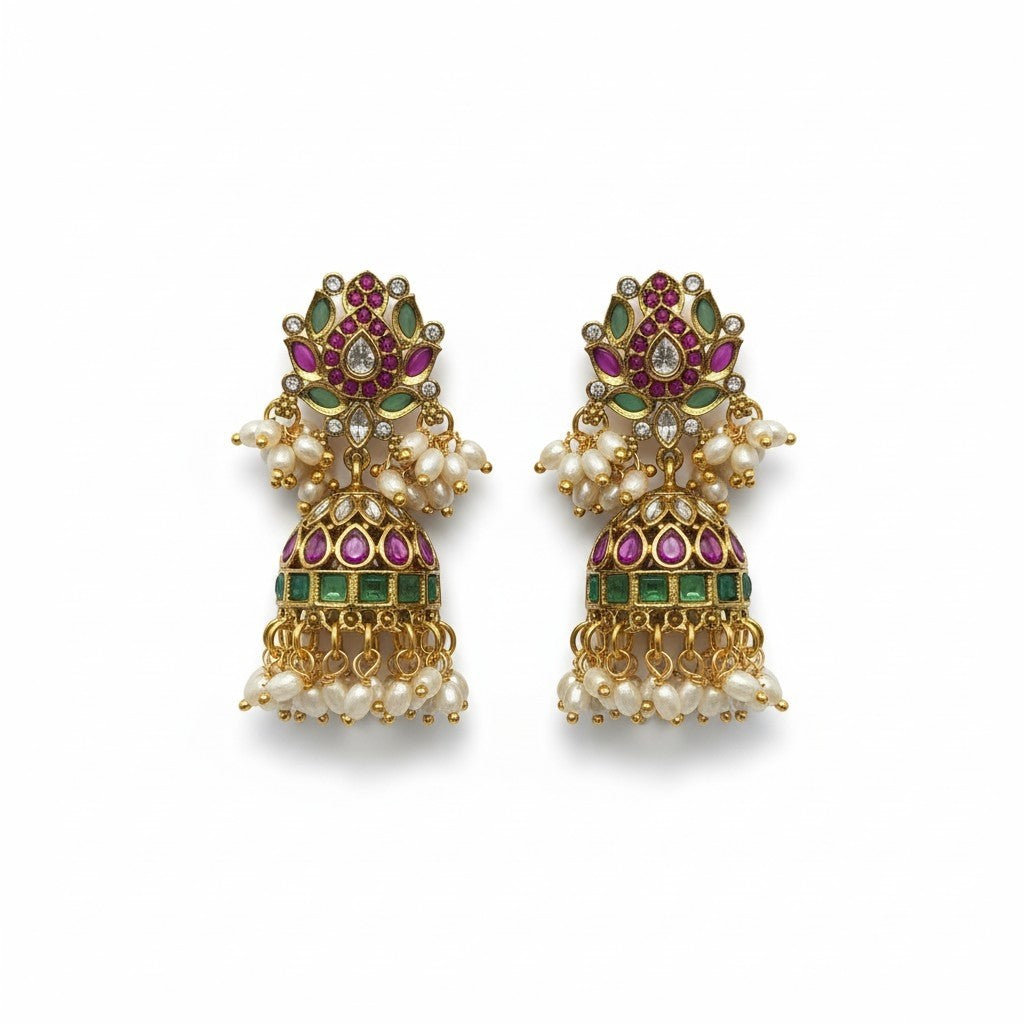 jadau Multicolour Jhumka