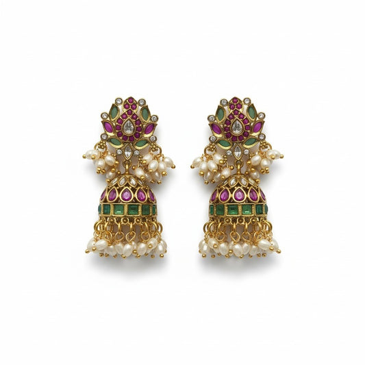 jadau Multicolour Jhumka