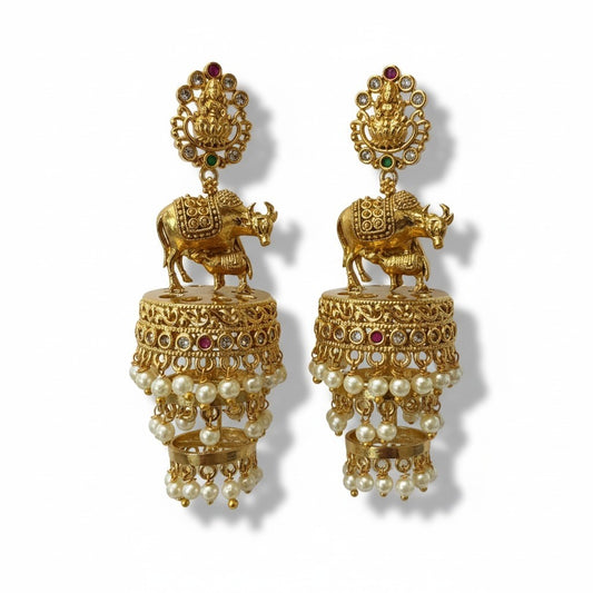 Temple Jewellery Jhumka Earings