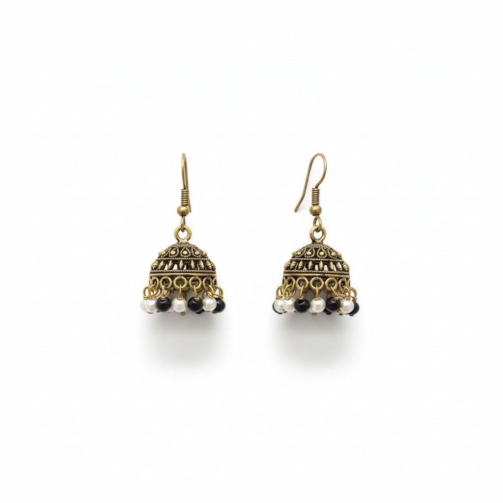 Oxidised Pearl Jhumka