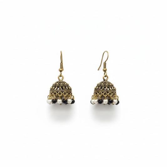 Oxidised Pearl Jhumka