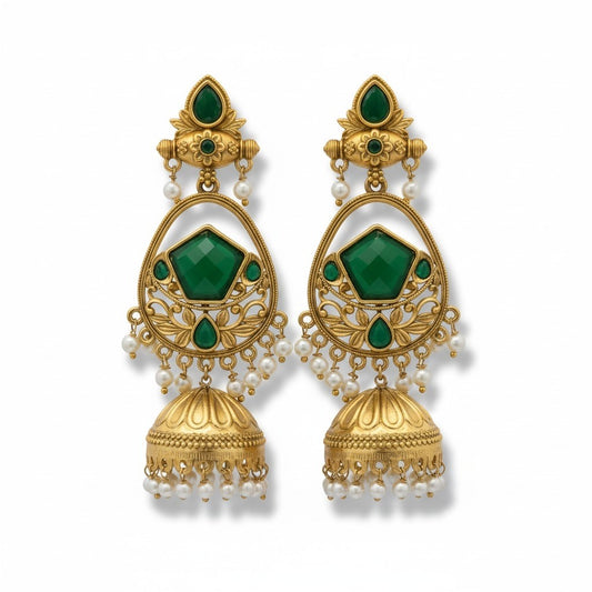 Oversized Green Jhumka