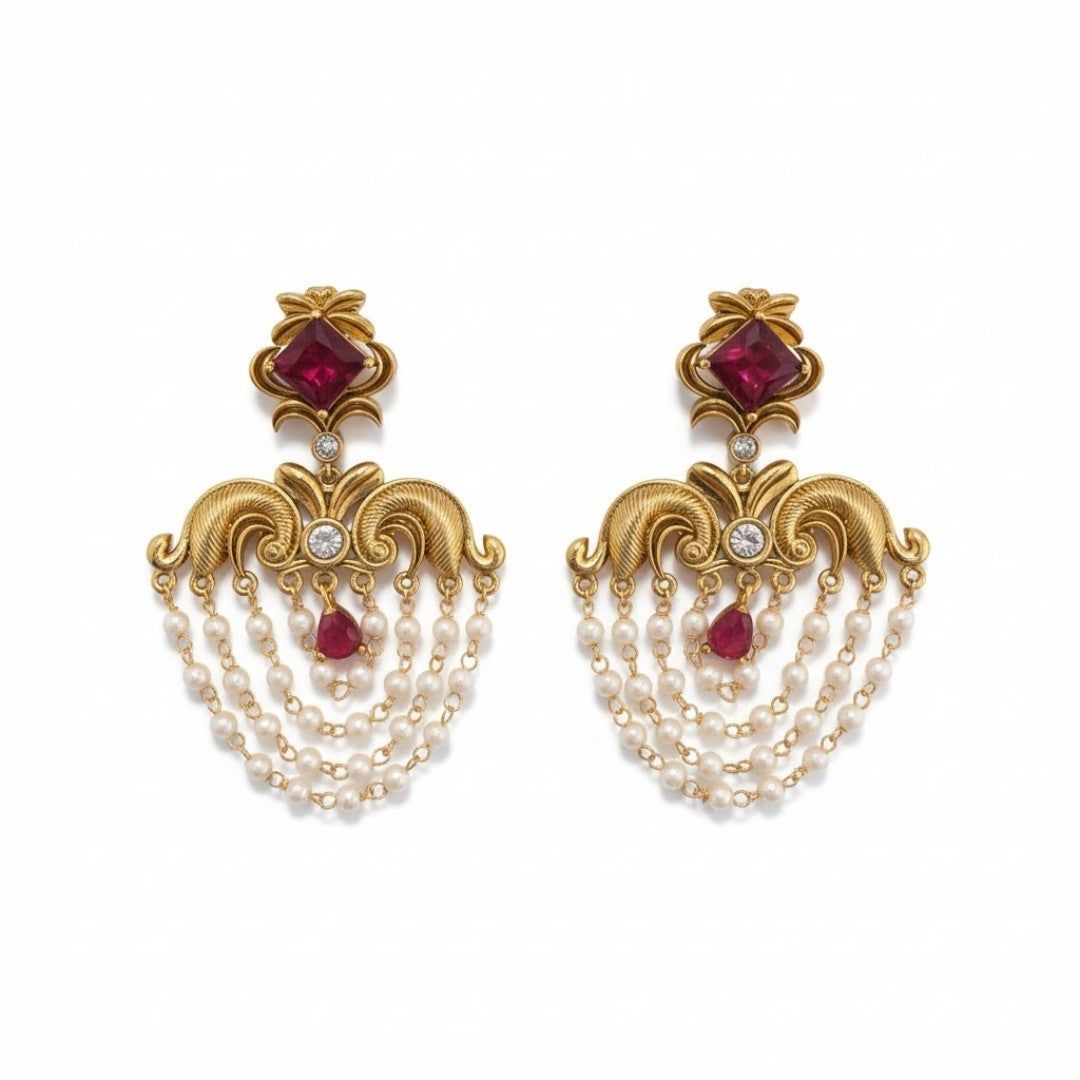 Layerd Pearl Earings