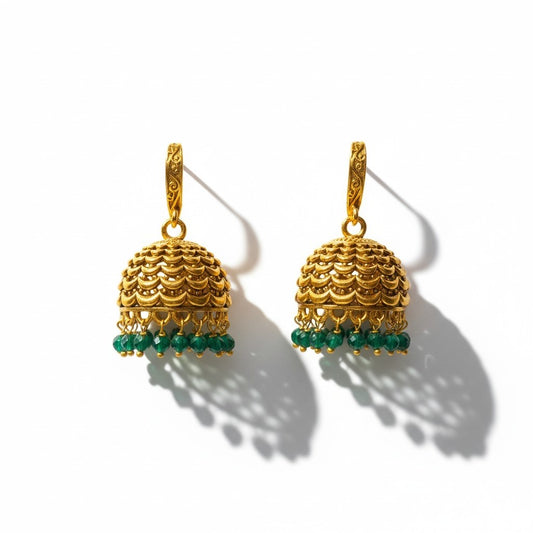 Green Jhumka Medium