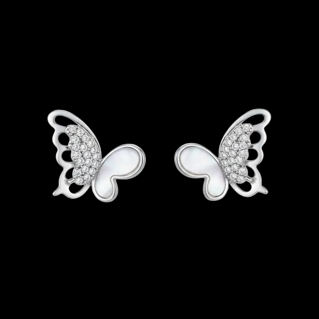 Silver Butterfly Stud