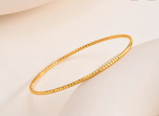 18k Bangle Gold plated waterproof size 2-6