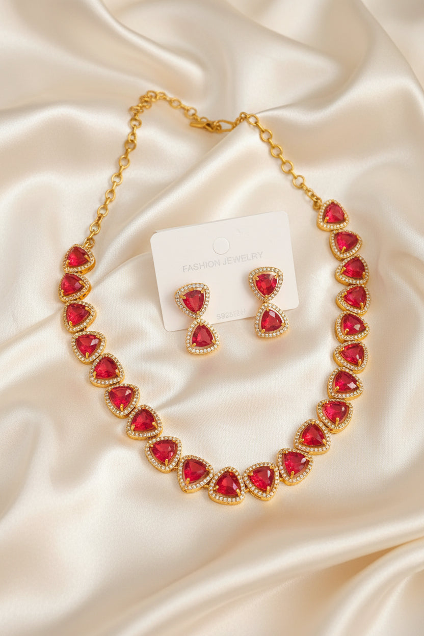 AD Rani Pink Stone Necklace