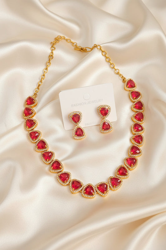 AD Rani Pink Stone Necklace