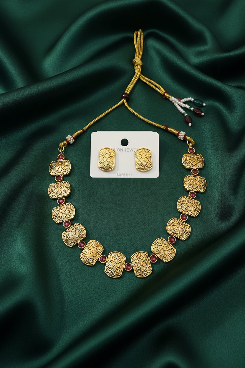 Antique Gold Filigree Choker set