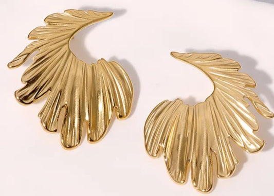 Streetwear Style Ear Studs 18K Gold Plated Waterproof