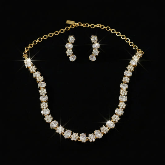Floral Tennis-Style Choker Set.