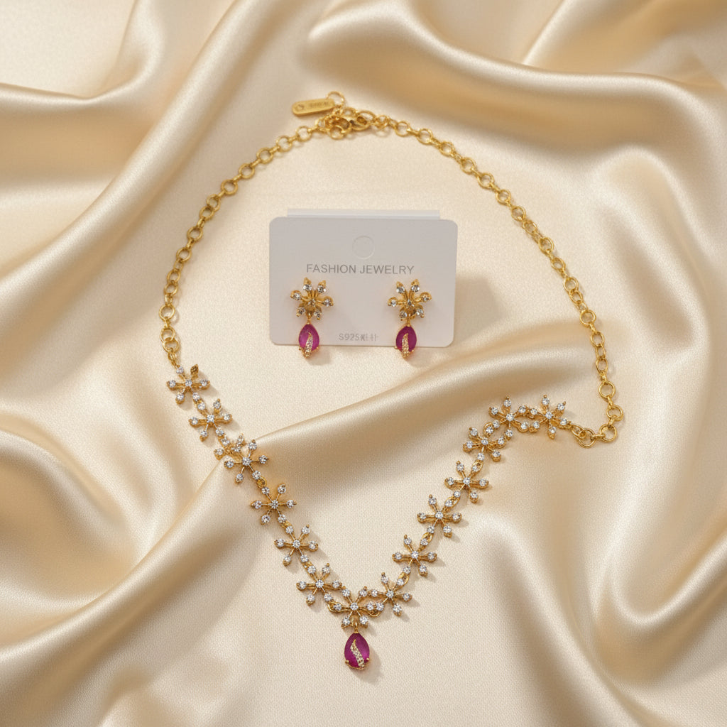 AD Ruby Necklace set