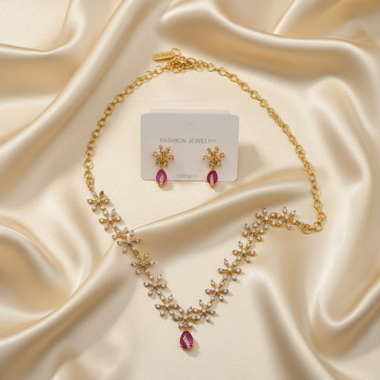 AD Ruby Necklace set