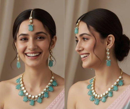 Meenakari Kundan Blue Chocker