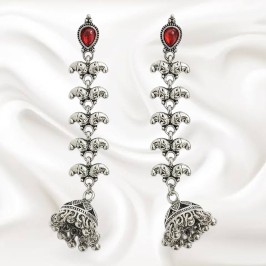 Black Metal long Jhumka