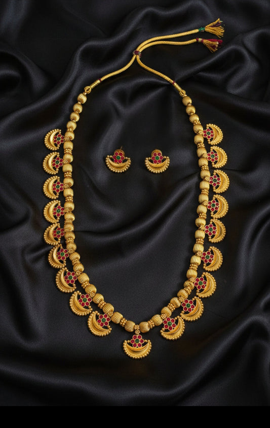 Traditional Chandra Design Gold Plated long Necklace