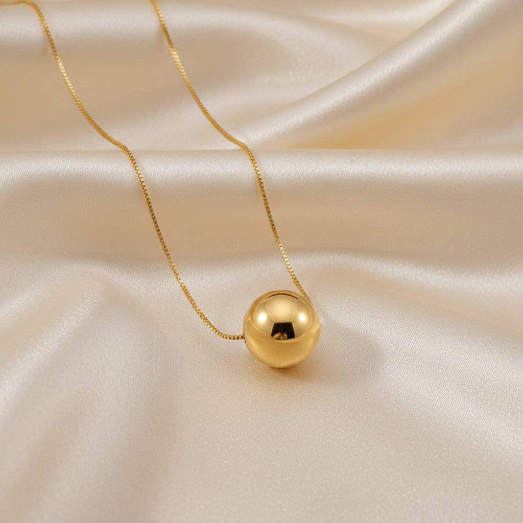 Ball Pendant Chain 18 Gold Plated Waterproof