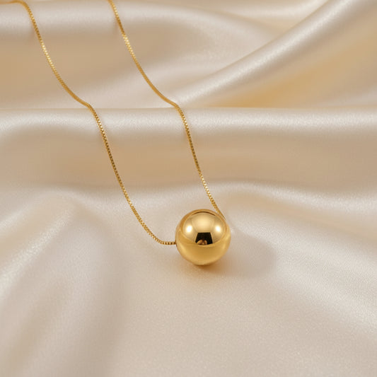 Ball Pendant Chain 18 Gold Plated Waterproof